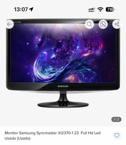 Monitor Samsung XL2370 HD led usado