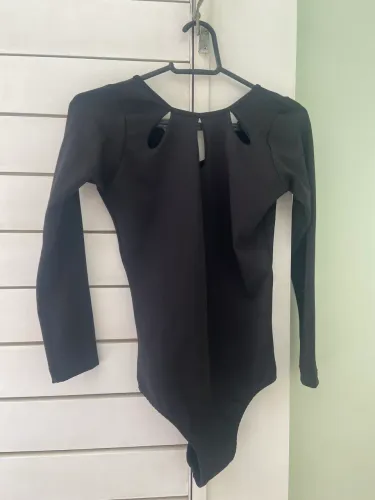 Body manga longa em malha com recortes P