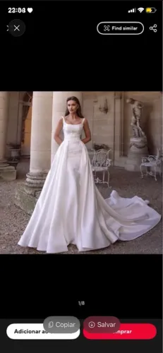Vestido de noiva 2 em 1, saia removível