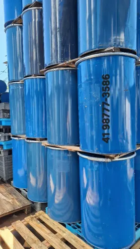 LOTE DE TAMBORES 200L COM PINTURA EPOXI DENTRO LIMPOS  MEGA REFORÇADOS 