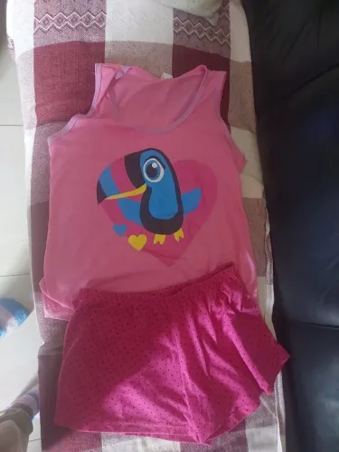 Conjunto Infantil Feminino Tucano Rosa - Lindo, Confortável e Pouco Usado!