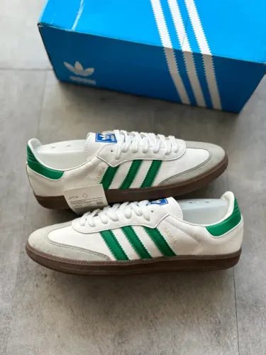 Tenis Adidas Samba OG Sintético Premium Feminino Cor: Branco/Verde- Disponível 34 AO 39