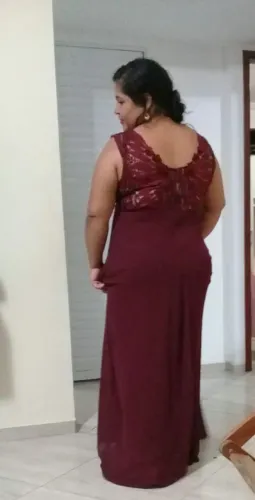 Vestido plus marsala