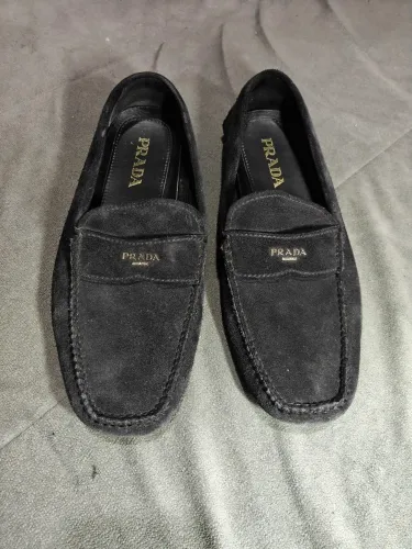 Mocassim Prada Driving Shoe Masculino - Azul-Marinho - Tam 42/43