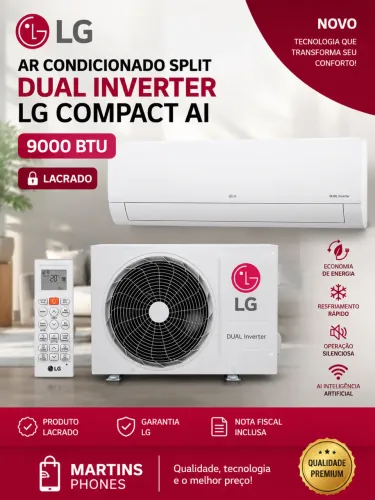 LG Compact AI 9000 BTUs Frio 220V S3-Q09AAQAK LACRADO
