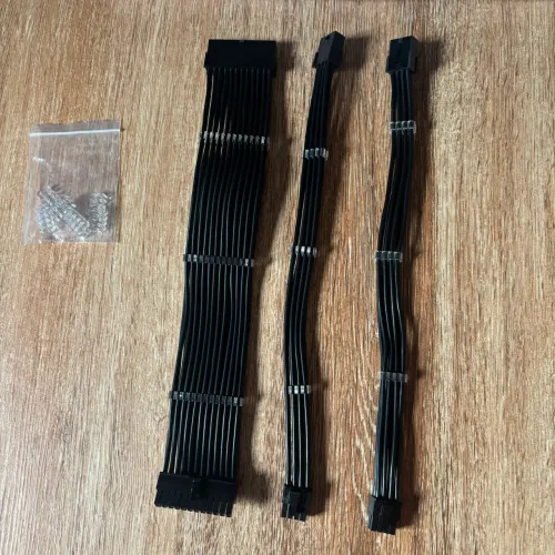 Kit Cabo Extensor ATX 24P e 2x PCI-e 8P (6+2) 16AWB Silicone Preto