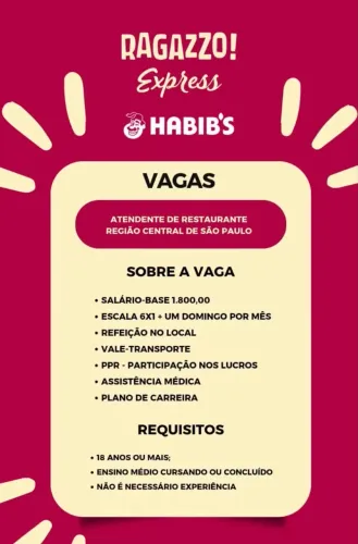 Vaga de emprego início imediato sem experiência 
