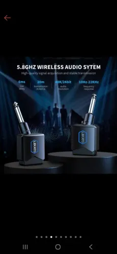 Transmissor sem fio para instrumentos musicais 