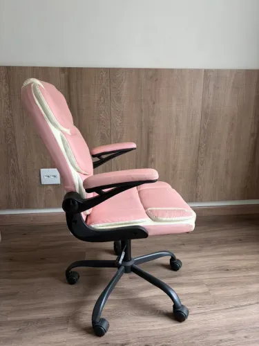 Cadeira Gamer Ergonômica Rosa e Branca