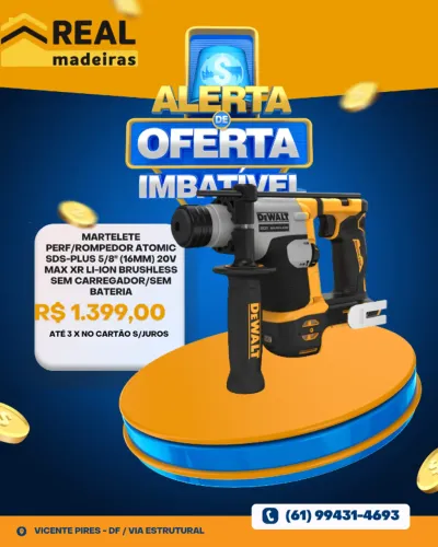 MARTELETE PERFURADOR / ROMPEDOR COMPACTO SDS-PLUS 20V 2KG 1.4J LI-ION BRUSHLESS