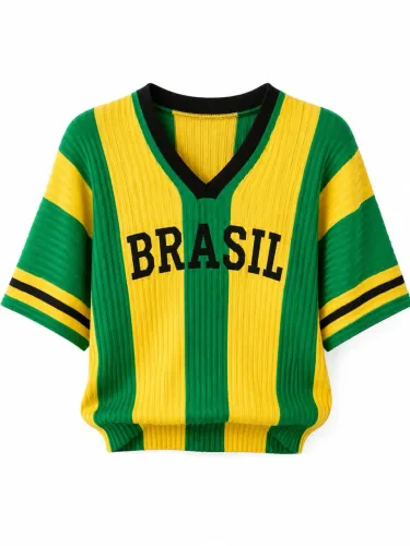 Camisa de crochê Brasil