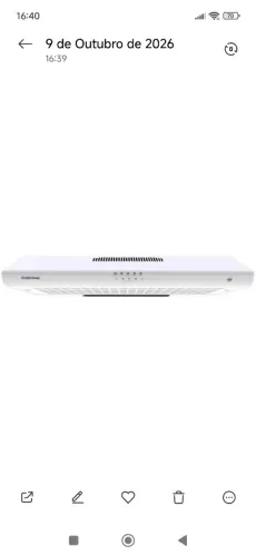 Depurador Colormaq p/fogão 6 e 5 bocas, iluminação própria e 3 velocidades novo