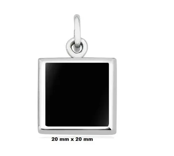 Pingente Prata 950 Pedra Onix 20 mm x 20 mm