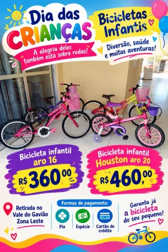 Bicicletas infantil aro 16 e 20.