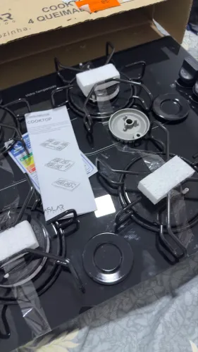 FOGÃO Cooktop Braslar Pop Gás 4 Bocas Mesa Vidro