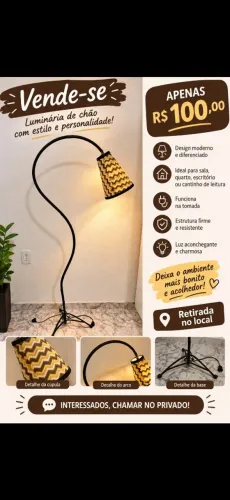 Luminária retrô de chão 