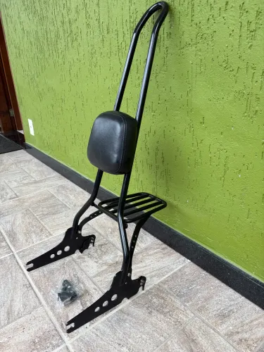 Sissy Bar King 30" Destacável com Bagageiro Removível para Harley-Davidson Fatboy