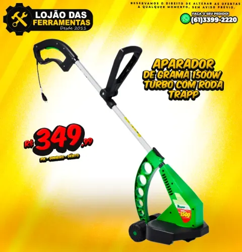 Aparador de Grama 1500w Turbo Com Roda Trapp