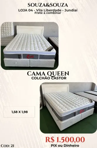 Cama Queen Colchão Castor