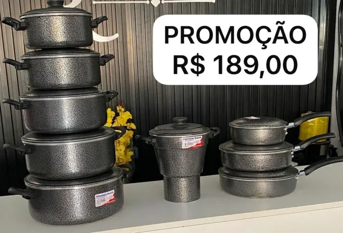 Jogo de panelas na promoção com 9 peças