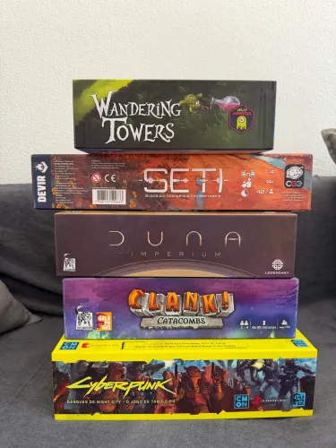 Duna + SETI + Cyberpunk + clank! Catacombs+ Wandering Towers