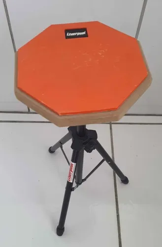Pad estudo praticável bateria com suporte liverpool cor laranja