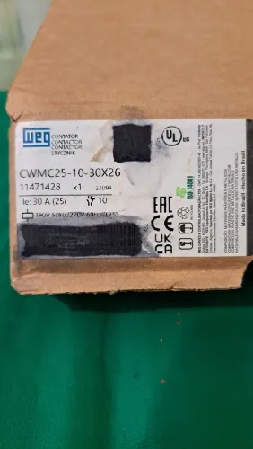 Contator elétrico da marca WEG,modelo CWMC26-10-30×26