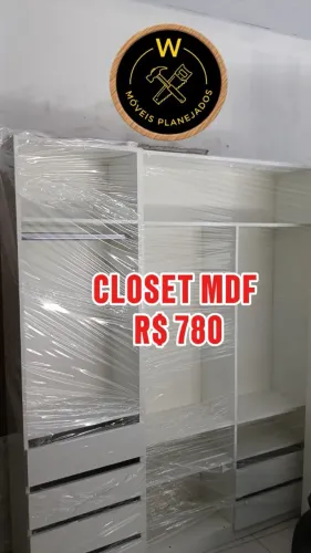 Closet tipo roupeiro 6 gavetas MDF 