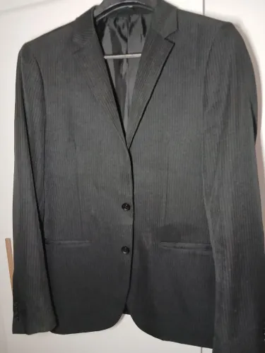 Paletó Preto ( Avulso) risca de giz. Tam.48