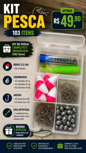 ESTOJO KIT PESCARIA - 103 ITENS