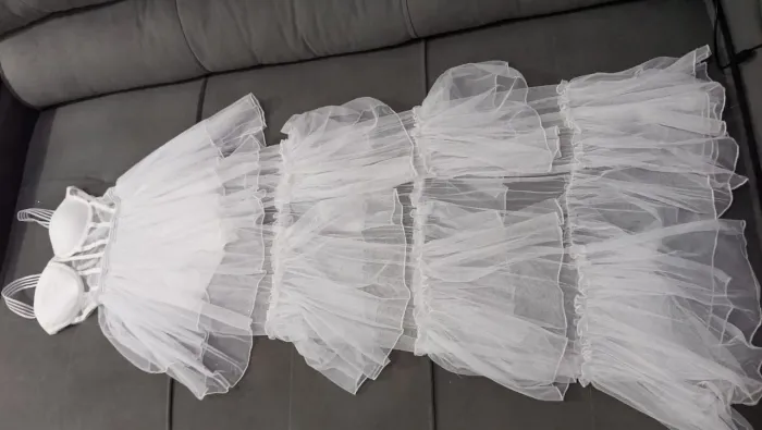 Vestido longo noivado praia Tam P