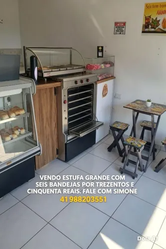 Vendo estufa de salgados grande 6 bandeja 350 tratar no * Simone 