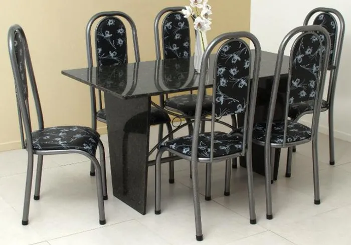 Mesa Marselha conjunto com 6 cadeiras luxo > Frete + Montagem Grátis.