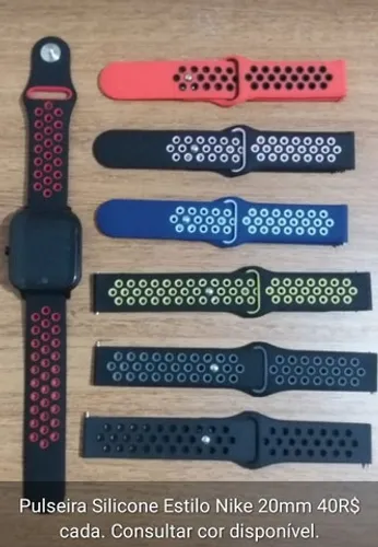 Pulseira Estilo Nike Silicone para Amazfit Bip e outros de 20mm