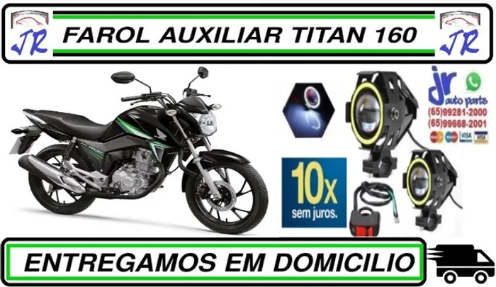 Par Farol de Milha Led Angel Eyes Titan 160 2017