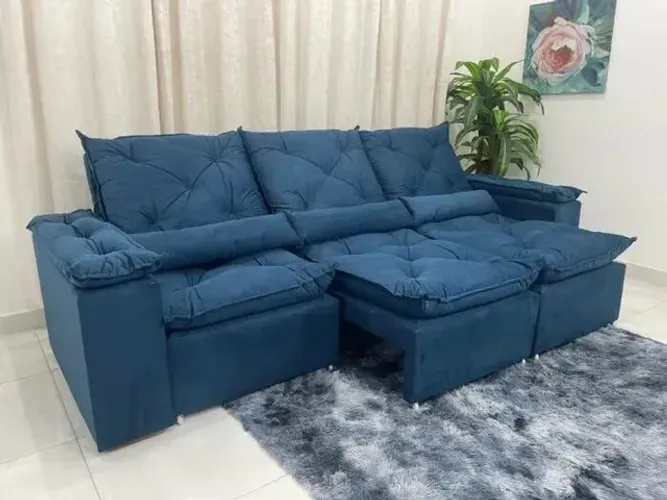 sofá retrátil e reclinável 3 módulos 2,70 várias cores