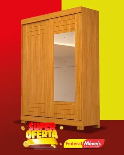 Guarda Roupa 2 Portas 2 Gavetas Com Espelho 100% MDF Super Lindo Fazemos Entrega