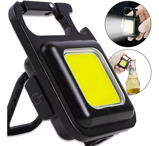 Mini Lanterna Led COB Chaveiro Mosquetão Portáti Imã Potente Usb