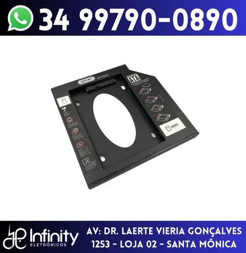 Caddy de HD/SSD Sata para Notebook 9,5mm ou 12,7mm