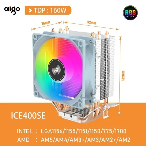 Cooler para CPU Aigo ICE400SE RGB - TDP 160W