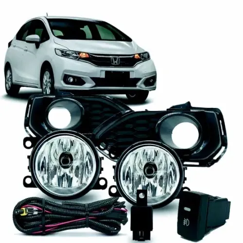 Kit De Farol De Milha Honda Fit 2018 2019 2020 Aro Preto