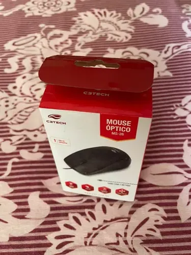 Mouse C3tech Ms-26bk, Usb, 1000 Dpi, Preto<br>