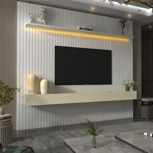 sala home painel ripado 230 cm com led
