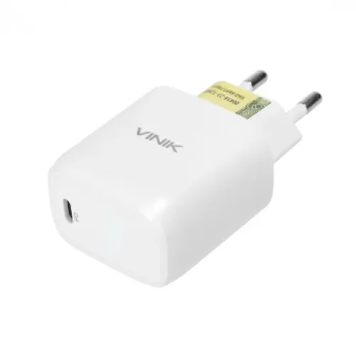 Carregador de Parede Vinik 3.0A 20W Branco Bivolt (1 USB-C) Fast Charge - WZetta