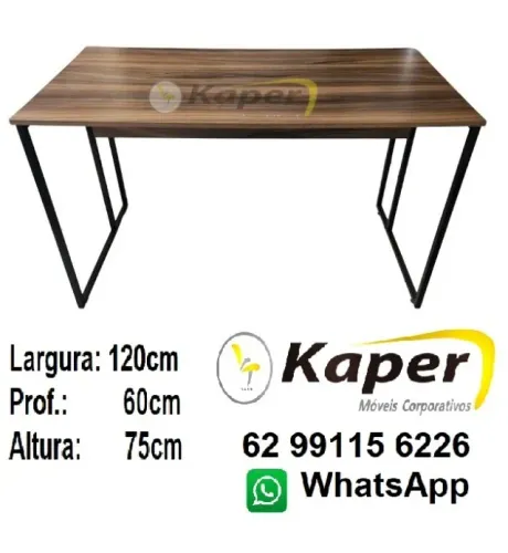 Mesa 120cm x 60cm escritório pé metal ( produto novo ) Promoção