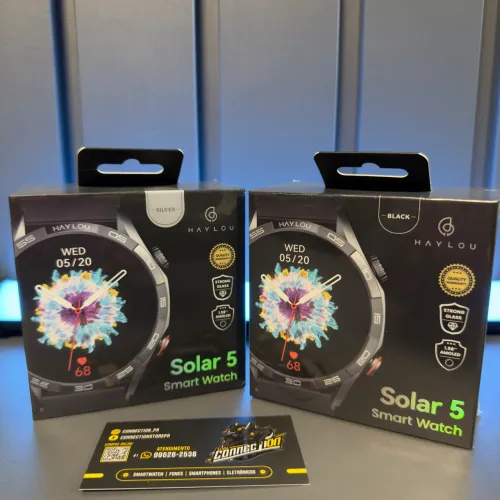 Smartwatch Haylou Solar 5 | Tela AMOLED | 2 Pulseiras!