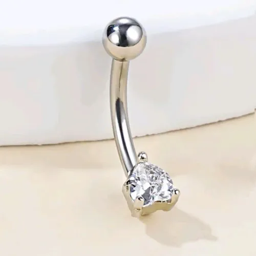 Piercing de Coração com pedra de Zircônia para Perfuração na Sobrancelha