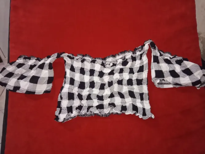 Blusa Ciganinha Xadrez Infantil