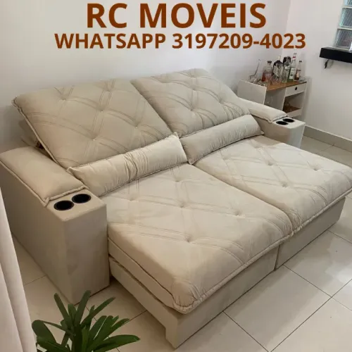 Sofá Retrátil Cuiabá com Porta-Copos - Conforto, Qualidade e Praticidade