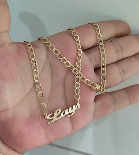 Colar e Pingente Personalizado Em Moeda Antiga Idêntica ao Ouro 18K